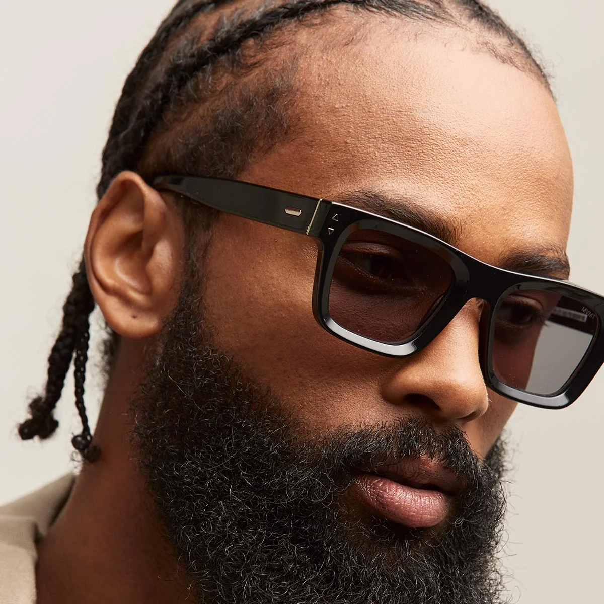 Vista Square Sunglasses Black Frame Grey Lenses